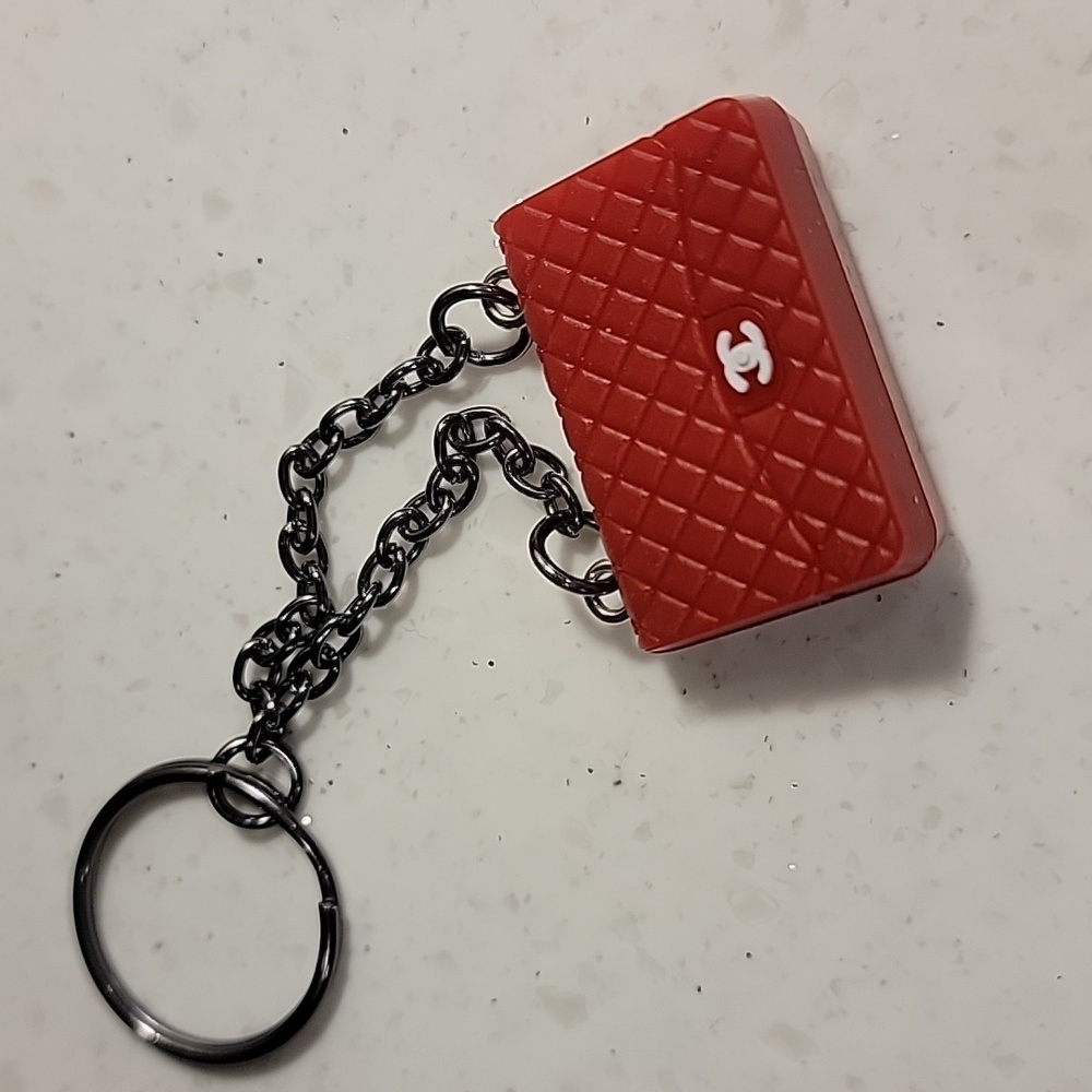 Mini Red Keychain Bag Accessory - image 2